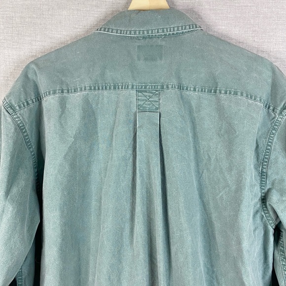 LL Bean Mens Sunwashed Green Cotton Traditional Fit Button Down Shirt Size Large - Picture 6 of 7
